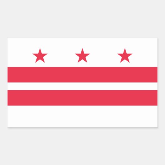 Staatsflagge der Washington DC Rechteckiger Aufkleber (Vorderseite)