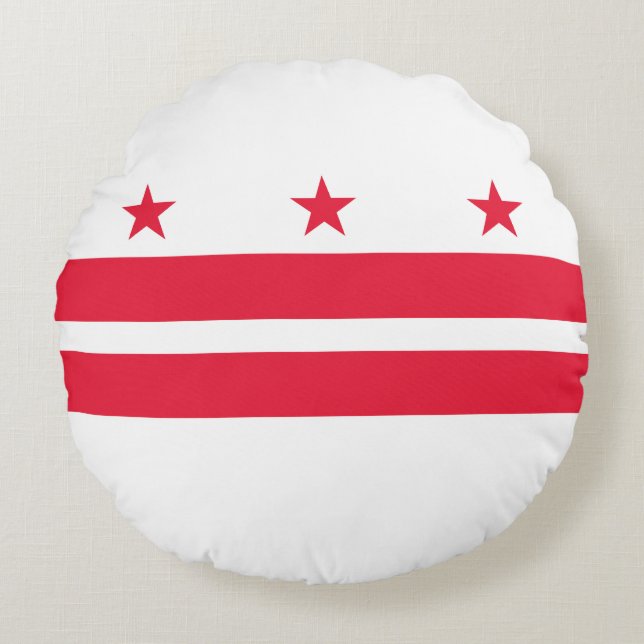 Staatsflagge der Washington DC Rundes Kissen (Vorderseite)