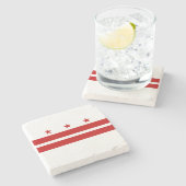 Staatsflagge der Washington DC Steinuntersetzer (Seitenansicht)