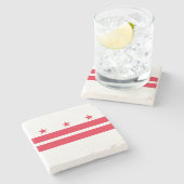 Staatsflagge der Washington DC Steinuntersetzer (Seitenansicht)