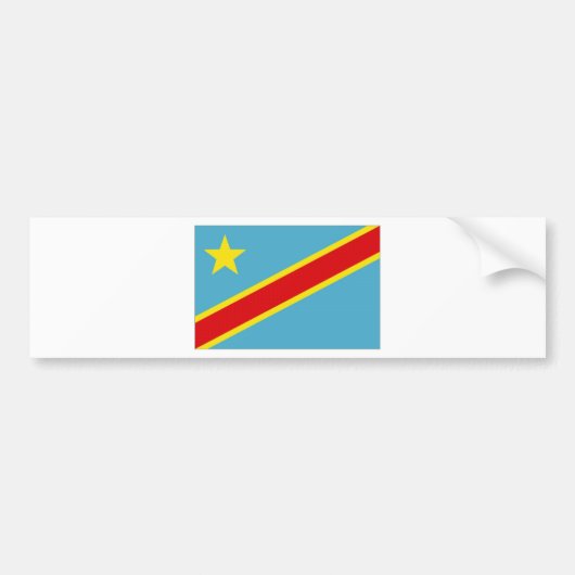 Staatsflagge des Kongos Kinshasa Autoaufkleber (Vorne)