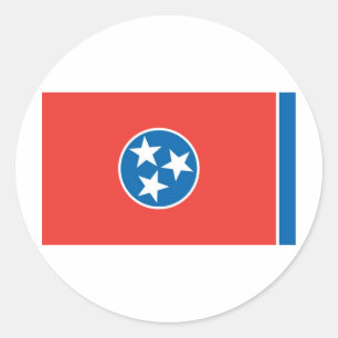 Staatsflagge des offiziellen Tennessees Runder Aufkleber