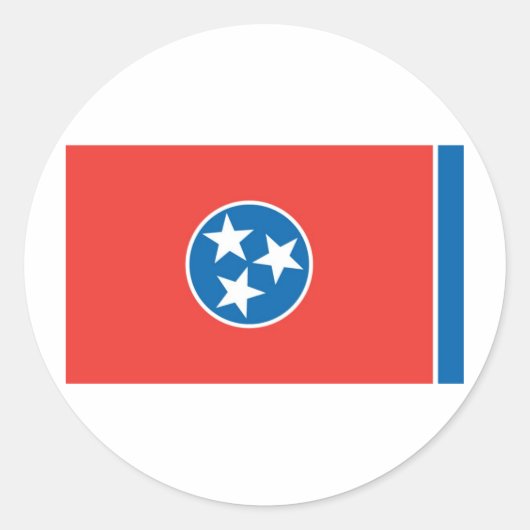 Staatsflagge des offiziellen Tennessees Runder Aufkleber (Vorderseite)