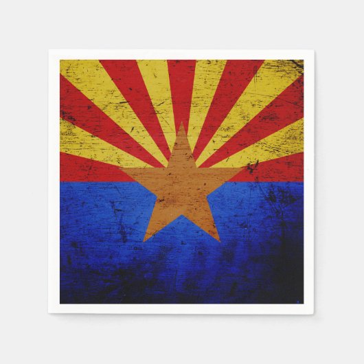 Staatsflagge des Schwarzen Grunge Arizona Serviette (Vorderseite)
