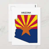 Staatsflagge des Staat Arizona Postkarte (Vorne/Hinten)