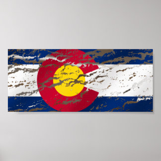 Staatsflagge des Vintagen Retro Colorado Poster
