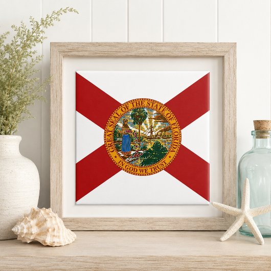 Staatsflagge Florida Fliese