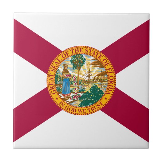 Staatsflagge Florida Fliese (Vorderseite)