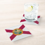 Staatsflagge Florida Glasuntersetzer (Schrägansicht)