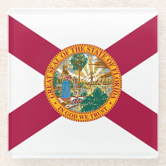 Staatsflagge Florida Glasuntersetzer (Vorderseite)