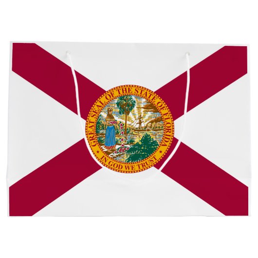 Staatsflagge Florida Große Geschenktüte (Rückseite)