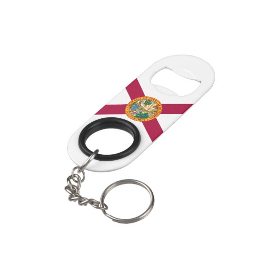 Staatsflagge Florida Mini Flaschenöffner (Rückseite Schrägansicht)