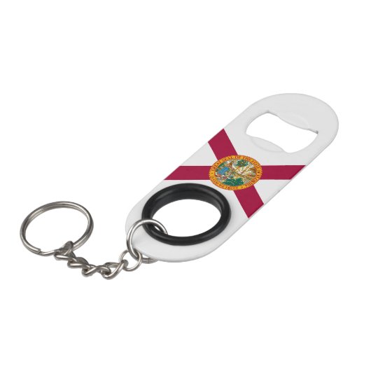 Staatsflagge Florida Mini Flaschenöffner (Vorderseite Schrägansicht)