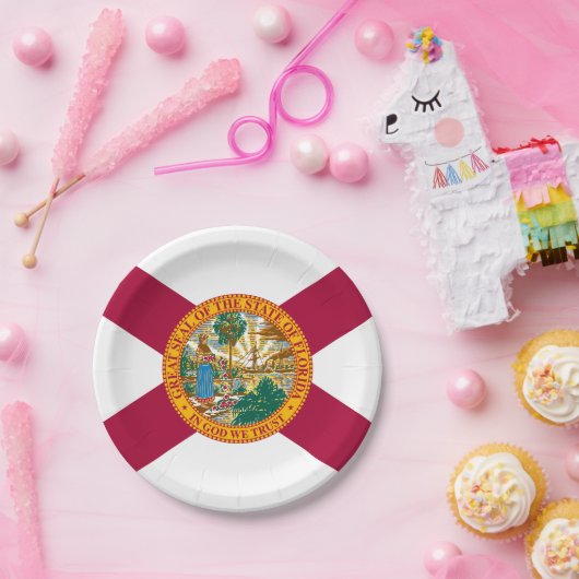 Staatsflagge Florida Pappteller (Party)