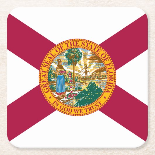 Staatsflagge Florida Rechteckiger Pappuntersetzer (Vorderseite)