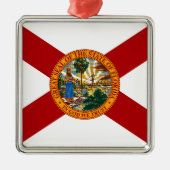 Staatsflagge Florida Silbernes Ornament (Vorne)