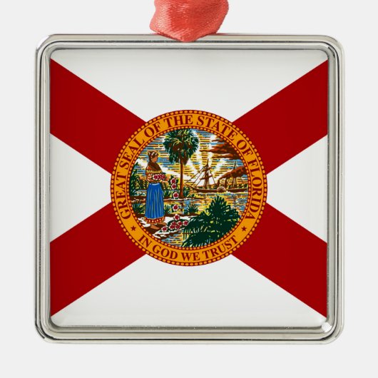 Staatsflagge Florida Silbernes Ornament (Vorne)