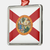 Staatsflagge Florida Silbernes Ornament (Links)