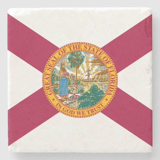 Staatsflagge Florida Steinuntersetzer (Vorderseite)