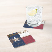 Staatsflagge für altes Holz und Texas Rechteckiger Pappuntersetzer (Vor Ort)