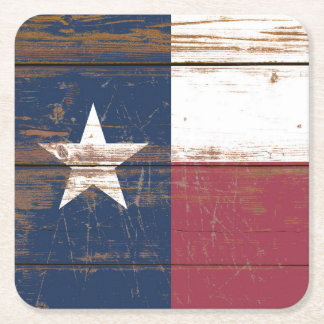 Staatsflagge für altes Holz und Texas Rechteckiger Pappuntersetzer