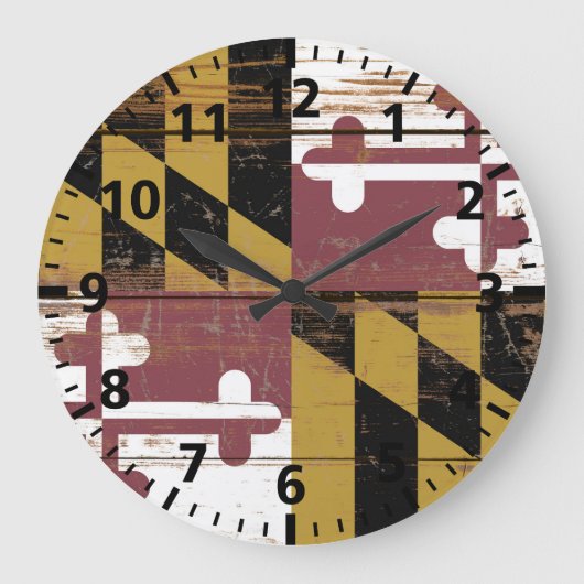 Staatsflagge für den alten Holzmaryland Große Wanduhr (Vorderseite)