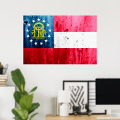 Staatsflagge Georgien Grunge Poster (Heimbüro)
