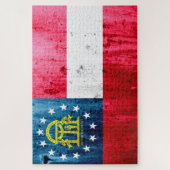 Staatsflagge Georgien Grunge Puzzle (Vertikal)