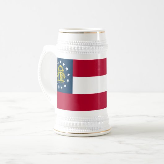 Staatsflagge Georgiens Bierglas (Vorderseite Links)