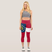 Staatsflagge Georgiens Capri Leggings (Vorderseite)