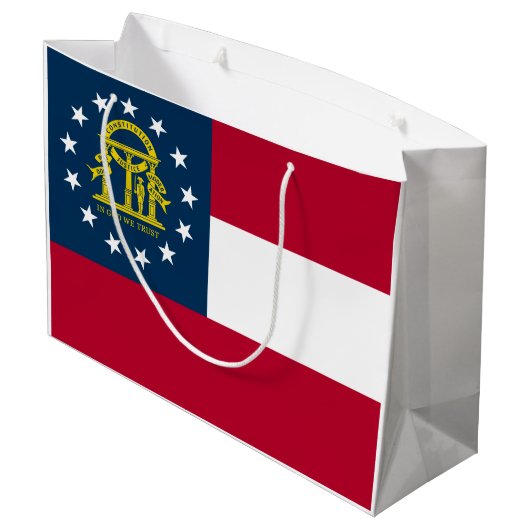 Staatsflagge Georgiens Große Geschenktüte (Rückseite Schrägansicht)