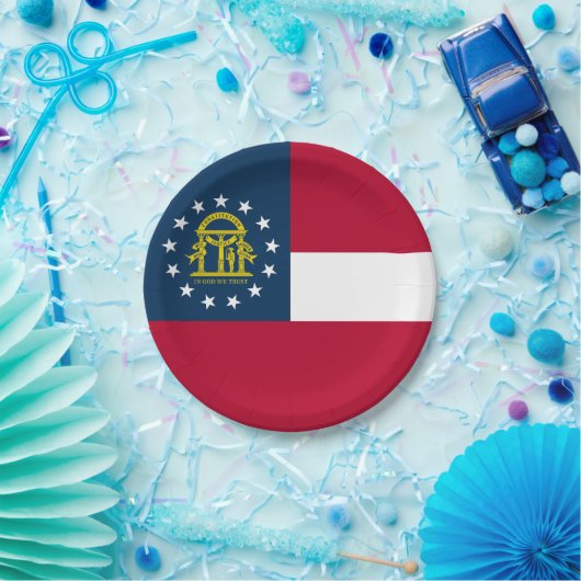 Staatsflagge Georgiens Pappteller (Party)