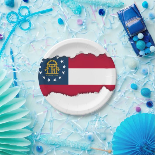 Staatsflagge Georgiens Pappteller (Party)