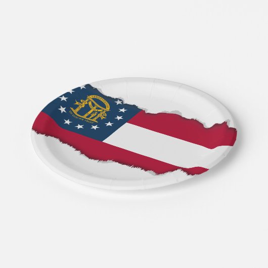 Staatsflagge Georgiens Pappteller (Schrägansicht)