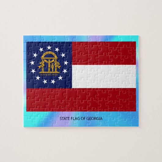 Staatsflagge Georgiens Puzzle (Horizontal)