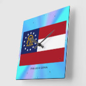 Staatsflagge Georgiens Quadratische Wanduhr (Winkel)
