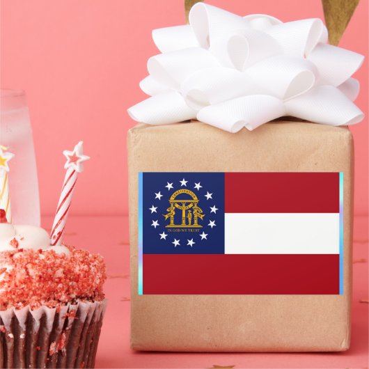 Staatsflagge Georgiens Rechteckiger Aufkleber (Party)