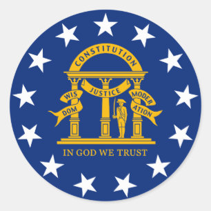 Staatsflagge Georgiens Runder Aufkleber