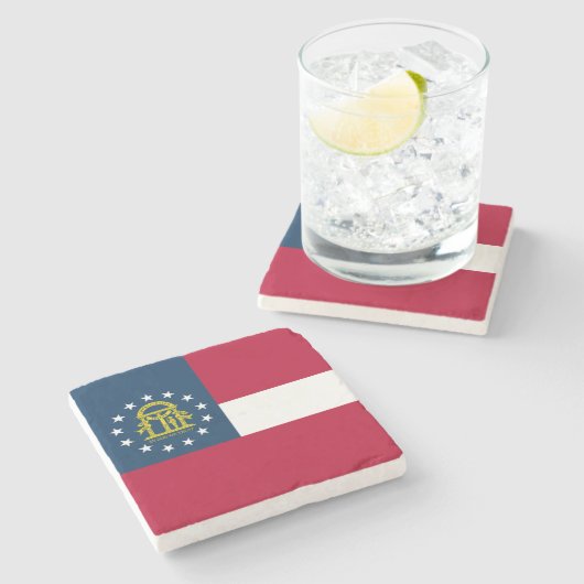 Staatsflagge Georgiens Steinuntersetzer (Seitenansicht)