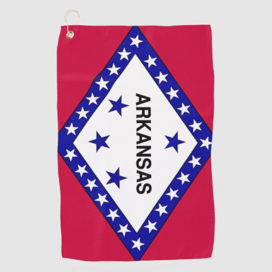 Staatsflagge Golf Towel Arkansas Golfhandtuch (Vorderseite)