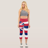 Staatsflagge Hawaii Capri Leggings (Vorderseite)
