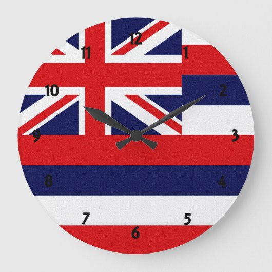 Staatsflagge Hawaii Große Wanduhr (Vorderseite)