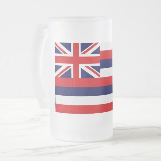 Staatsflagge Hawaii Mattglas Bierglas (Vorderseite Links)