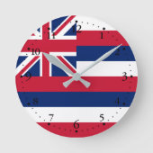 Staatsflagge Hawaii Runde Wanduhr (Vorderseite)