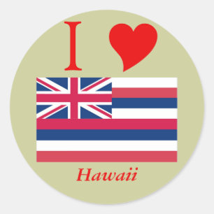 Staatsflagge Hawaii Runder Aufkleber