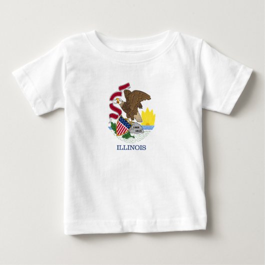 Staatsflagge Illinois Baby T-shirt (Vorderseite)