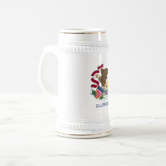Staatsflagge Illinois Bierglas (Vorderseite Links)