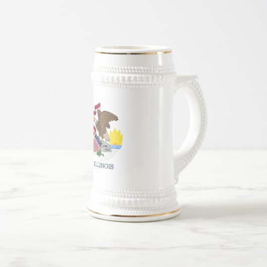Staatsflagge Illinois Bierglas (VorderseiteRechts)