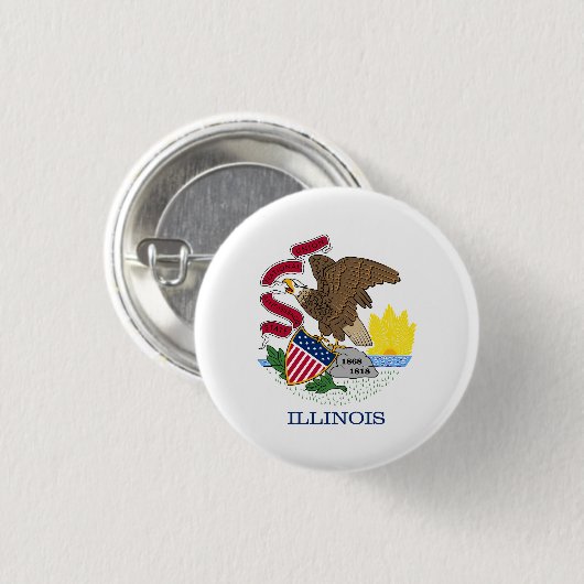 Staatsflagge Illinois Button (Vorne & Hinten)