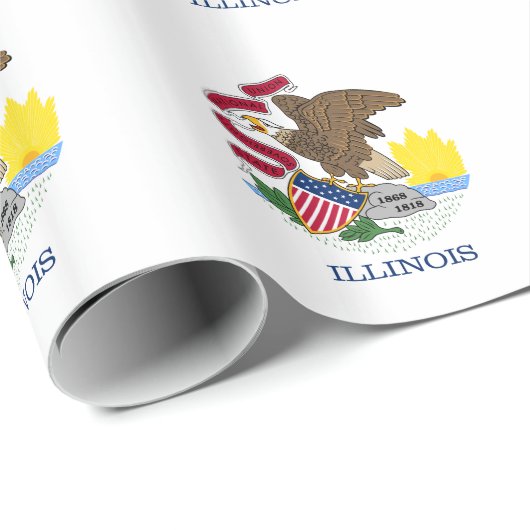 Staatsflagge Illinois Geschenkpapier (Rolleneckpunkt)